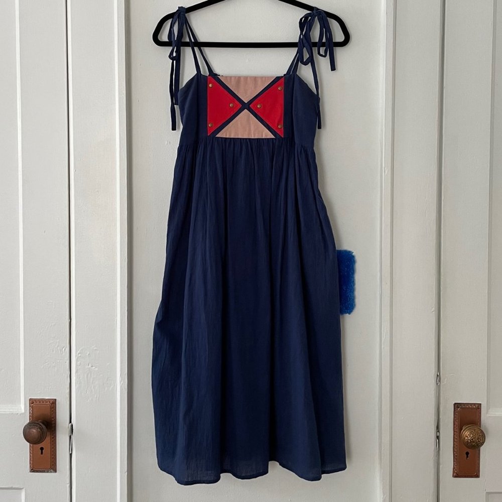Lauren Moffatt Shoulder Tie Midi Dress
